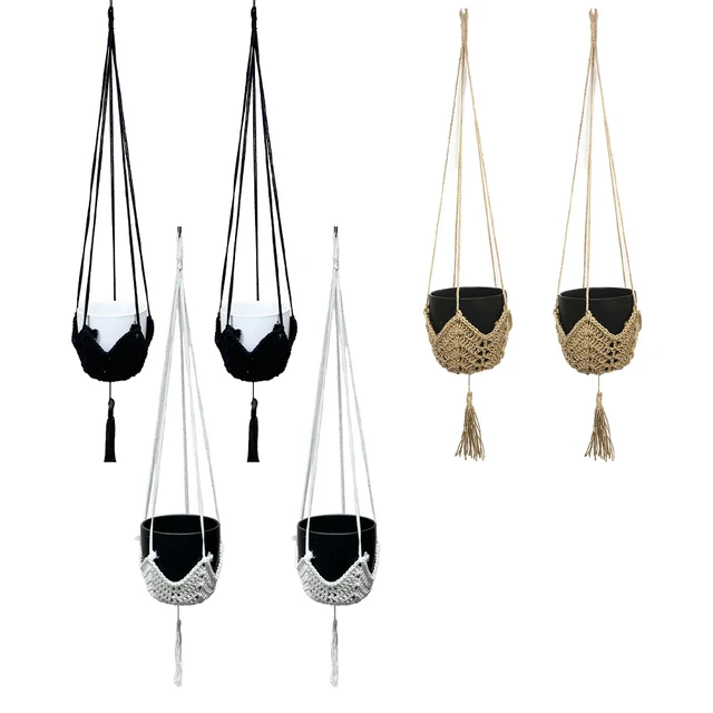 Indoor Planters Hanging Flower Pot Garden Display Bohemian Style Garden Decoration Handmade Weave Design For Space Optimization 6