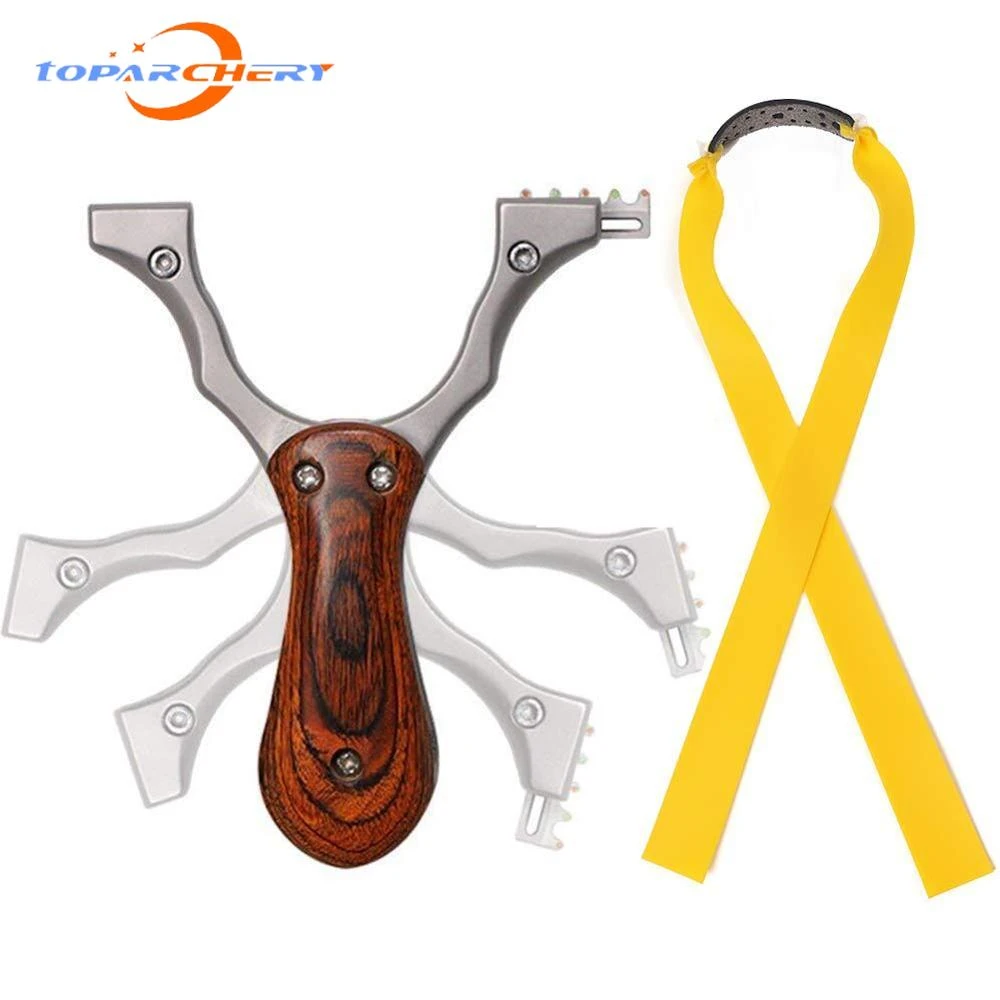 Titanium Steel  Powerful Hunting Slingshot Powerful Catapult with Rubber Band