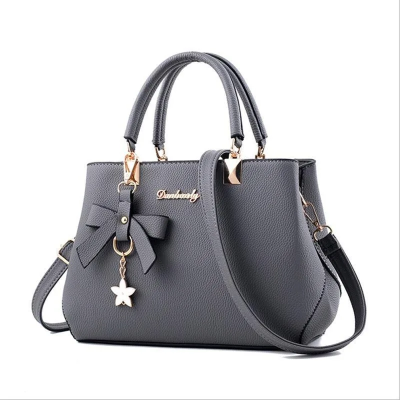 Yogodlns Elegant Women Messenger Bags with flower pendant Office Ladies Totes Pure Leather Handbag for female Crossbody Shoulder 5