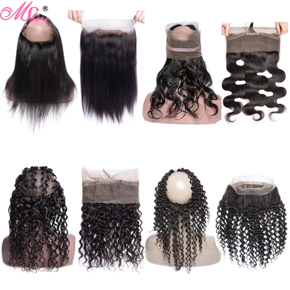 

Mshere 360 Lace Frontal Clousre With Baby Hair 100% Remy Human Hair Pre Plucked Natural Hairline 10-24 inch Free Shipping