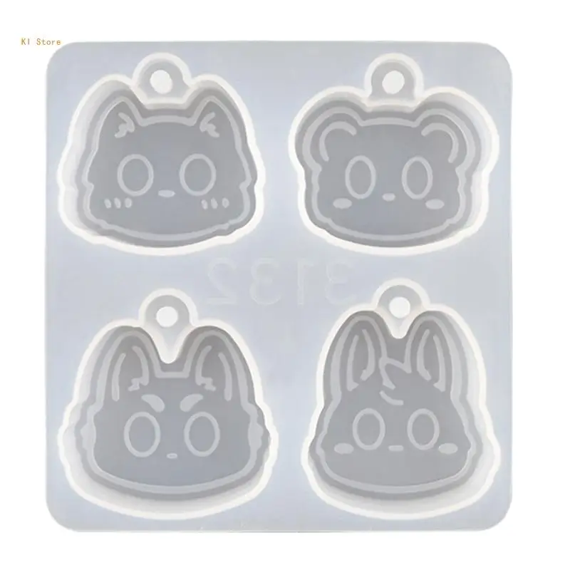 

Keychain Silicone Resin Molds,for Cat for Head Silicone Molds for Epoxy Resin Casting for DIY Pendant Necklace Jewelry M