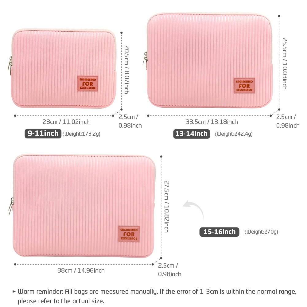 Laptop Sleeve for Women – Shockproof Bag for Xiaomi, Lenovo, Dell, and MacBook (Air/Pro) – Fits 13, 14, 15 & 15.6 Inch Notebooks - 2