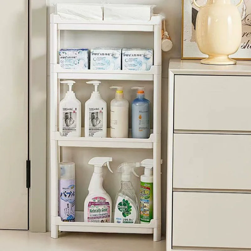Multi-Layer Behind-The-Door Storage Cabinet Space Saving Trolley Rack for Bathroom & Kitchen Narrow Cabinet Organization 6