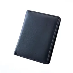 Luxurious Genuine Cowhide Leather RFID Slim Men's Wallet for Office & Casual Outings (Black)