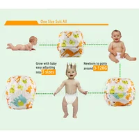 [Littles&Bloomz]  Baby Reusable 1PC Swim Diapers Cartoon Swimwear Children adjustable summer swimming Nappy pants Diaper 3