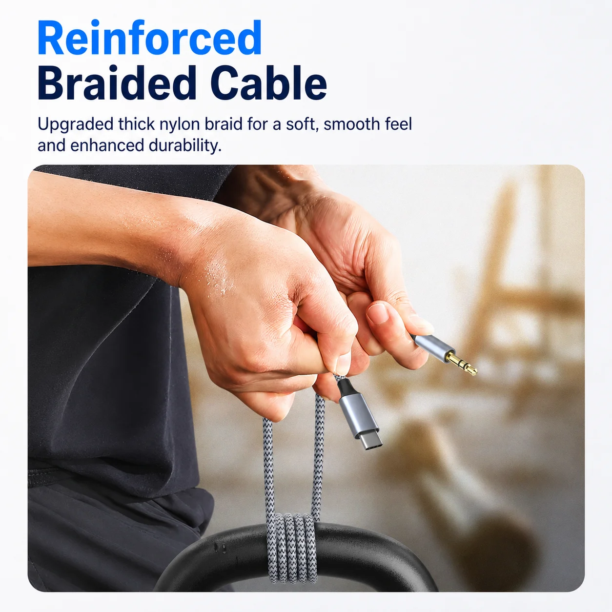 Premium USB-C to 3.5mm HiFi Stereo Audio Adapter – Braided Sound Cable for Headphones & Speakers