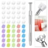 50Pcs Nail Sponges For With Silver Grabbing Pen Nail Art Color Gradient Aura Effect Designs Brush Precise Manicure Tool 1