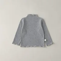 MiniAinis Autumn Winter New Baby Half High Collar Solid Color With Long Sleeved T-shirt Underneath Girls Cotton Underlay Top 5