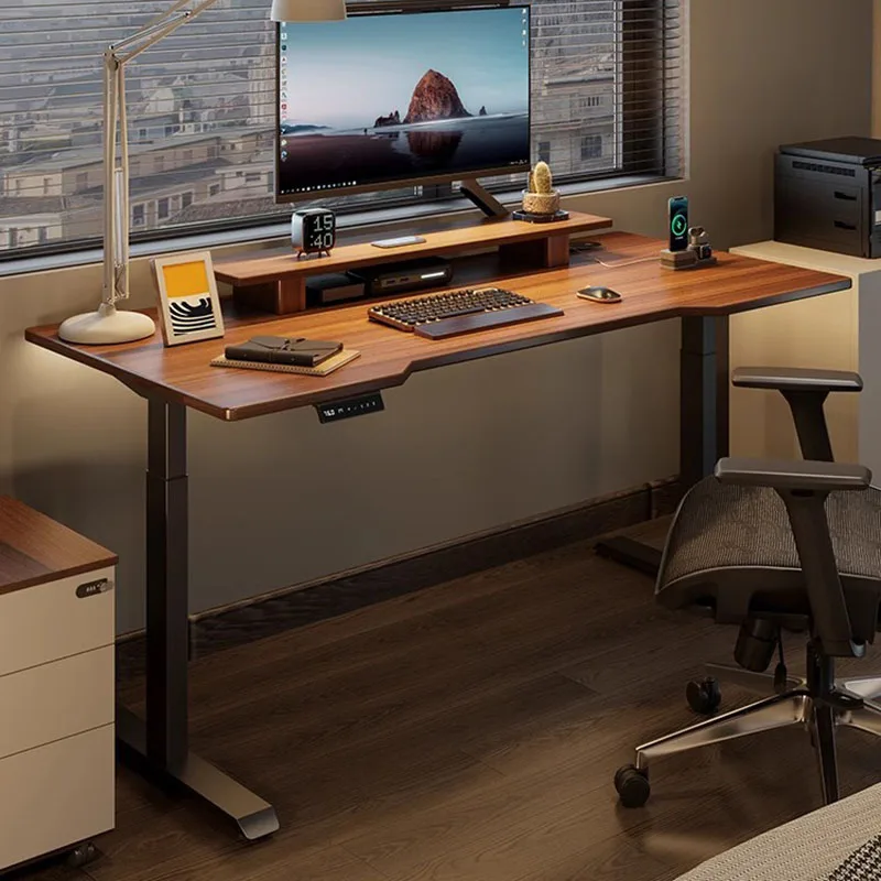 Electric-Lifting-Table-Solid-Wood-Desk-Study-Office-Work-Esports ...