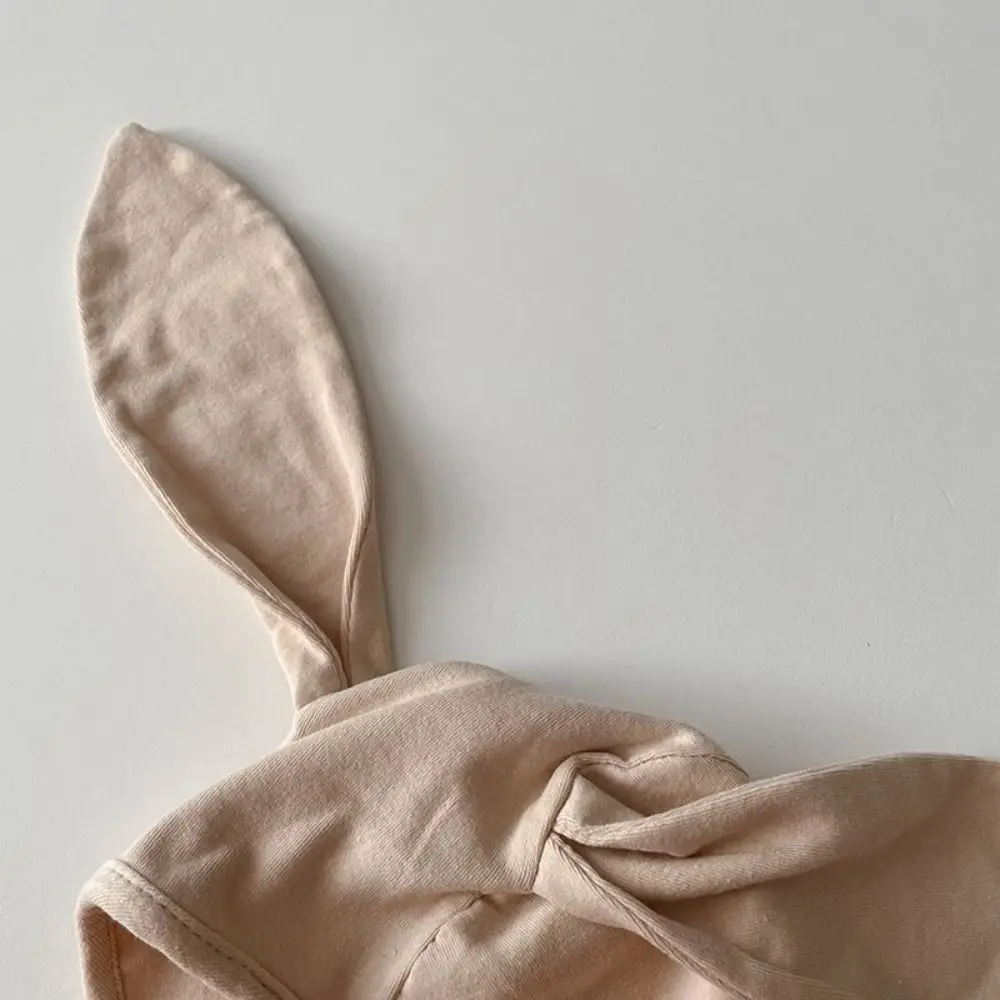 Sweet Cute Thin Baby Rabbit Ear Hat Windproof Cotton Children's Cap Cartoon Pullover Style Toddler Bonnet Cap Autumn