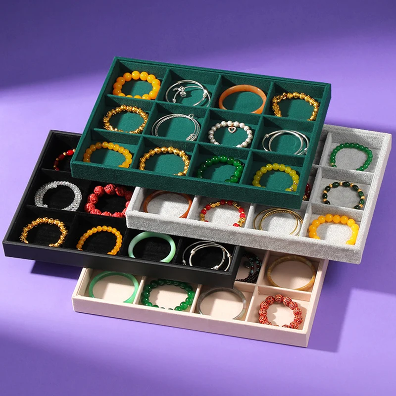 12 Grids Bracelet Storage Tray Velvet Jewelry Tray Watch Display Box For  Shop Bracelet Display Red String Organizer Holder - AliExpress