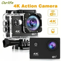Caméra d'action Ultra HD 4K/30fps WiFi 2.0 pouces 170D casque étanche sous-marin enregistrement vidéo caméras de ski de cyclisme caméra de Sport 2
