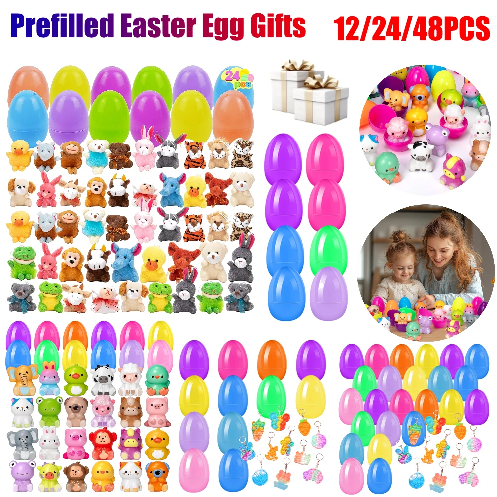 48 Uova Di Pasqua In Plastica Apribili 6 Cm | Colorate E Riempibili Per Caccia All'uovo | Riutilizzabili Per Regali E Decorazioni | Mix Di Colori Vivaci