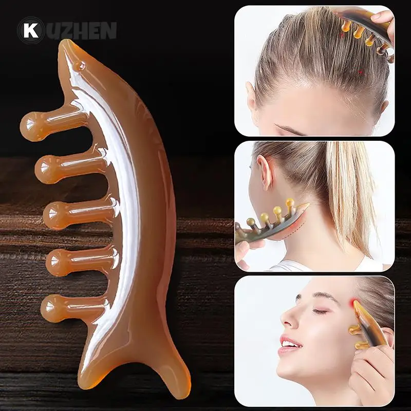 

Resin Massage Wide Tooth Comb For Head Scalp Facial Natural Sandalwood Massager Acupressure Tools