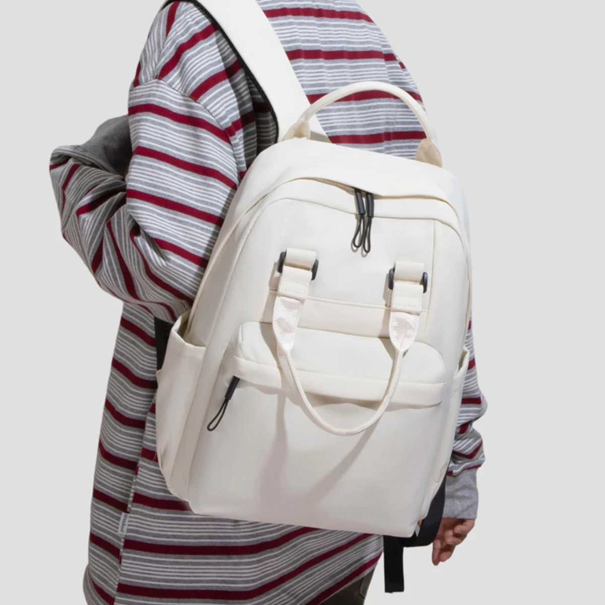 Women's New Versatile Canvas Backpack, Lightweight Commuter Travel Backpack, Large Capacity Student School Bag, Women's Bag for Work and Childcare