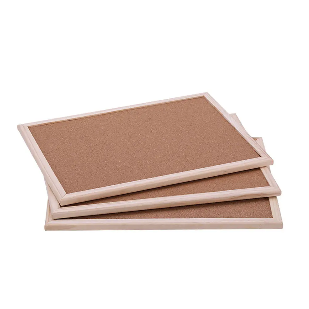 나무 코르크 게시판 40x30cm 사무실, 가정, 학교용 천연 코르크 표면 벽걸이형 공지판 효율적인 정리