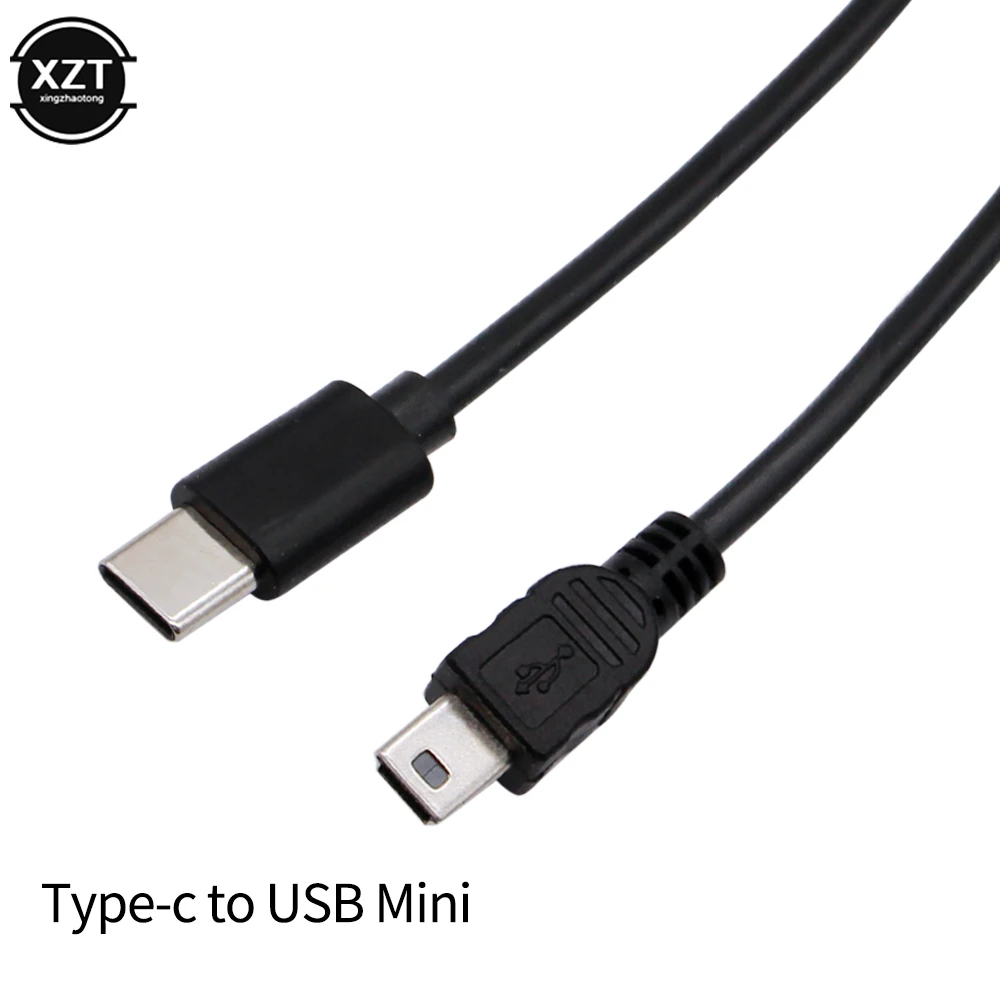 30cm USB Type C 3.1 Male To Mini USB 5 Pin B Male Plug Converter OTG Adapter Lead Data Cable for Macbook pro Digital Camera