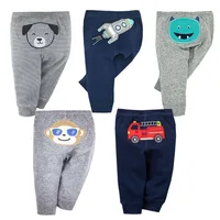 3/5PCS/LOT Newborn Pants Cartoon Four Seasons 100% Cotton Soft Girl Pants Baby Boy Trousers Pants 9-24M-3TM Baby Girl Leggings 3