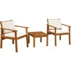 Acacia Wood Patio Furniture with Coffee Table & Cushions Outdoor Conversation Set Balcony Chairs for Porch, Deck 1