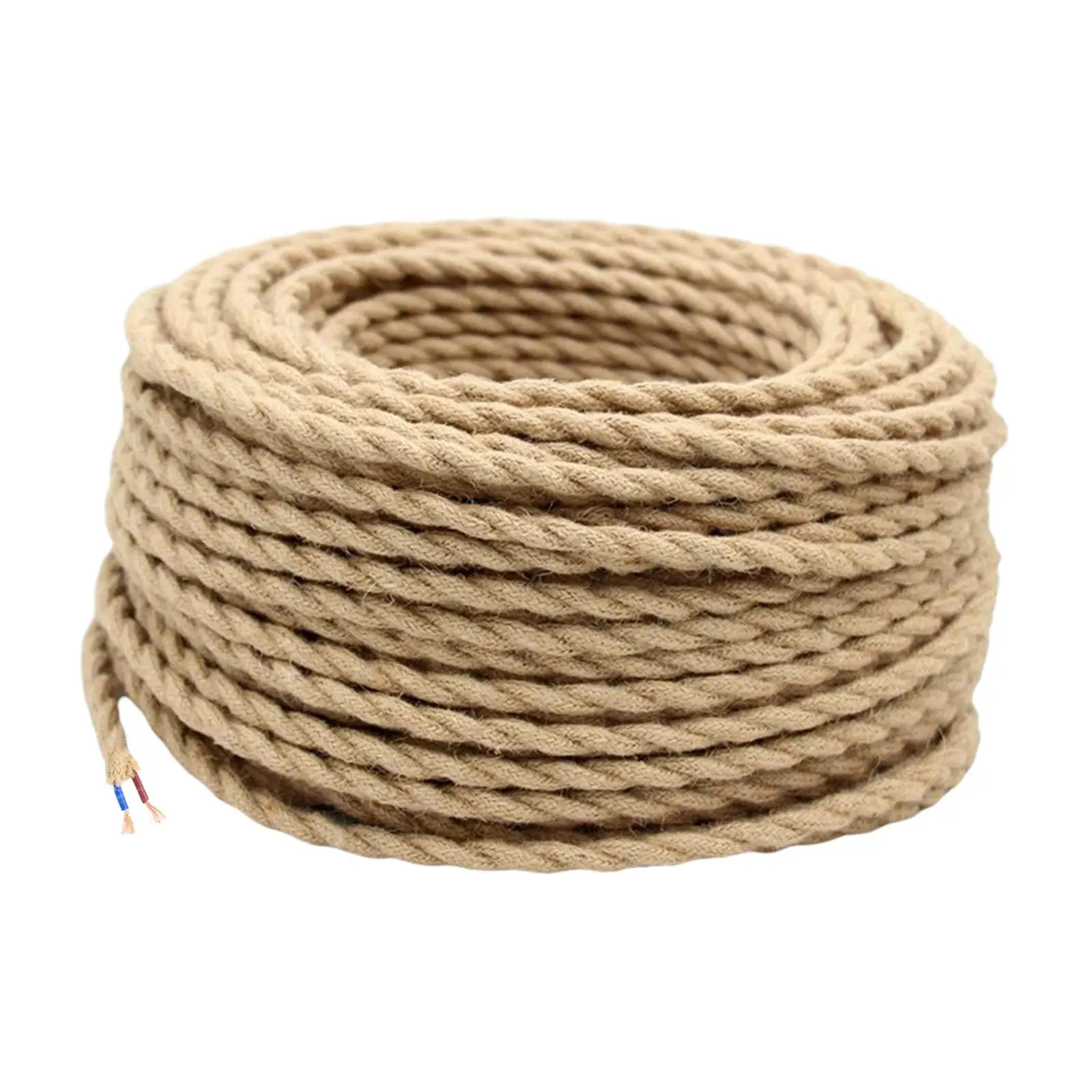 Twisted Braided Linen Line 5M Hanging Light Cord Kits Electrical Cord for Bar Industrial Lighting Office Farmhouse DIY Projects