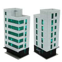 Original 1/150 N Scale Scene Outland Models Colored Railway Modern City Building DIY Assembly Micro Toy Landscape Xmas gifts 1