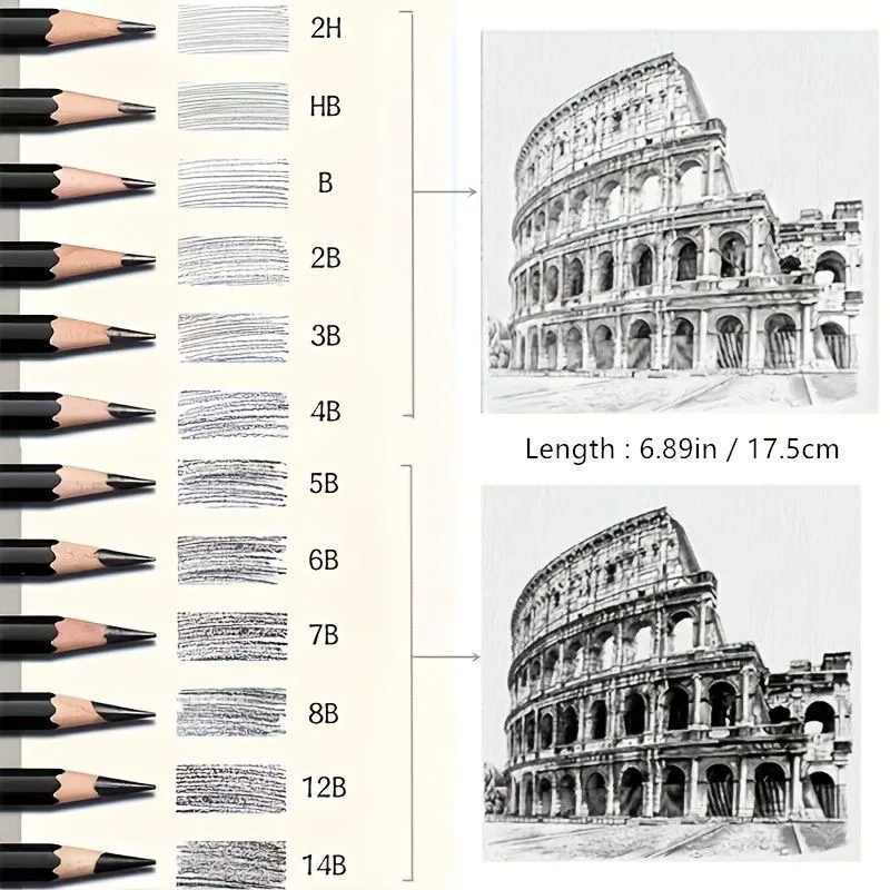 25 Pcs Drawing Sketching Coloring Set Drawing Pencils & Sketching Kit Art Tool Kit Professional Art Supplies Set - 3