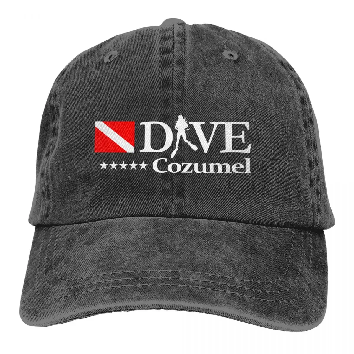 

Dive Scuba Diving Multicolor Hat Peaked Men Women's Cowboy Cap Cozumel Baseball Caps Personalized Visor Protect Hats