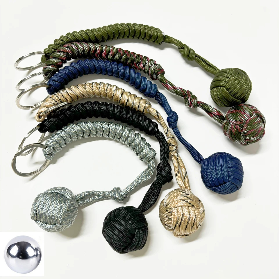 Outdoor Self-Defense Umbrella Rope,Monkey Fist Steel Ball