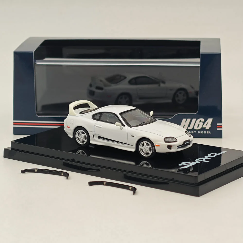 SUPRA RZ JZA80 맞춤형 VER, 액티브 스포일러 화이트 HJ643042W 다이캐스트 모델 자동차 컬렉션 장난감, 취미 일본 1/64