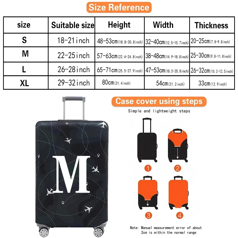 Stretch Fabric Luggage Protective Cover Dust Cover Anti-Scratch Suitcase Suit for 18-32 Inch Bag White Letter Travel Accessories luggage cover