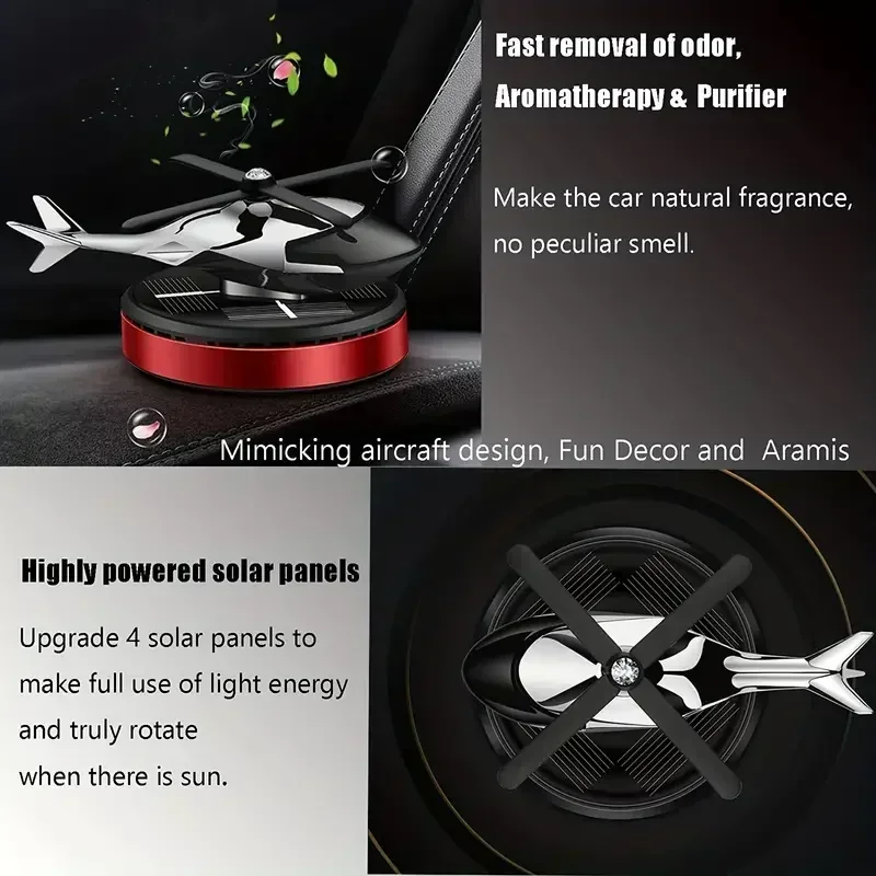 Propeller Rotating Flavoring Diffuser Interior Accessories Solar Helicopter Car Air Freshener Interior Accessories Decoration