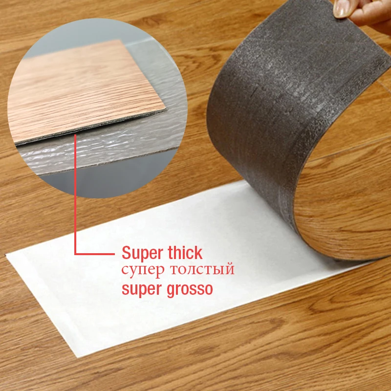 Thick 3D Wood Grain Floor Sticker Waterproof Self-Adhesive Abrasion Resistant PVC tiles Bedroom Toilet Kitchen Home 