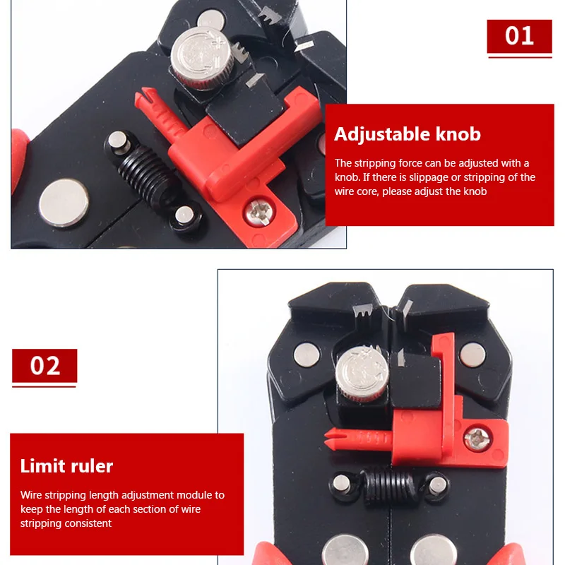 Wire Stripper Tools Self-Adjusting Cable Cutter Kit Electrician Multifunctional
