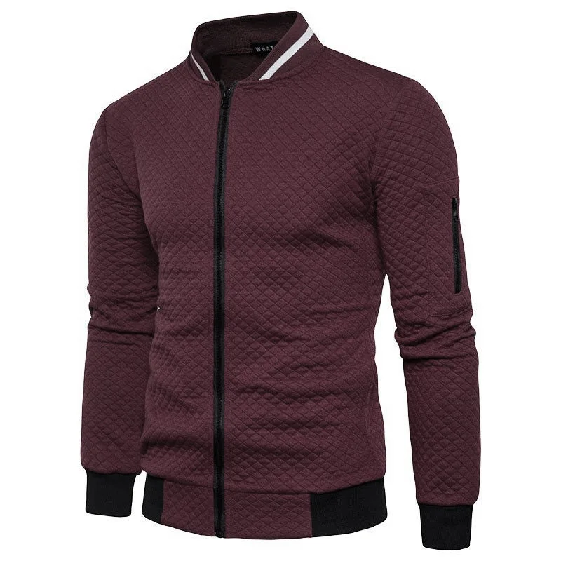 2023 Spring Autumn New Solid Color Stand Collar Long Sleeve Zipper Jacket Man High Street Fashion Casual Loose All-match Outwear