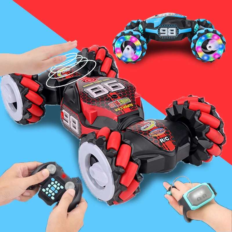 CIADAZ Carro de acrobacias de controle remoto brinquedo de carro RC com  luzes LED piscando 360 ° para crianças meninos meninas : :  Brinquedos e Jogos