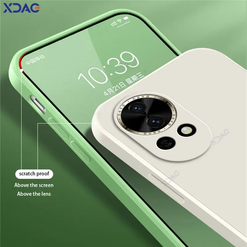 Premium Soft Silicone Protective Case for Smartphones - Full Camera Coverage, Square Design