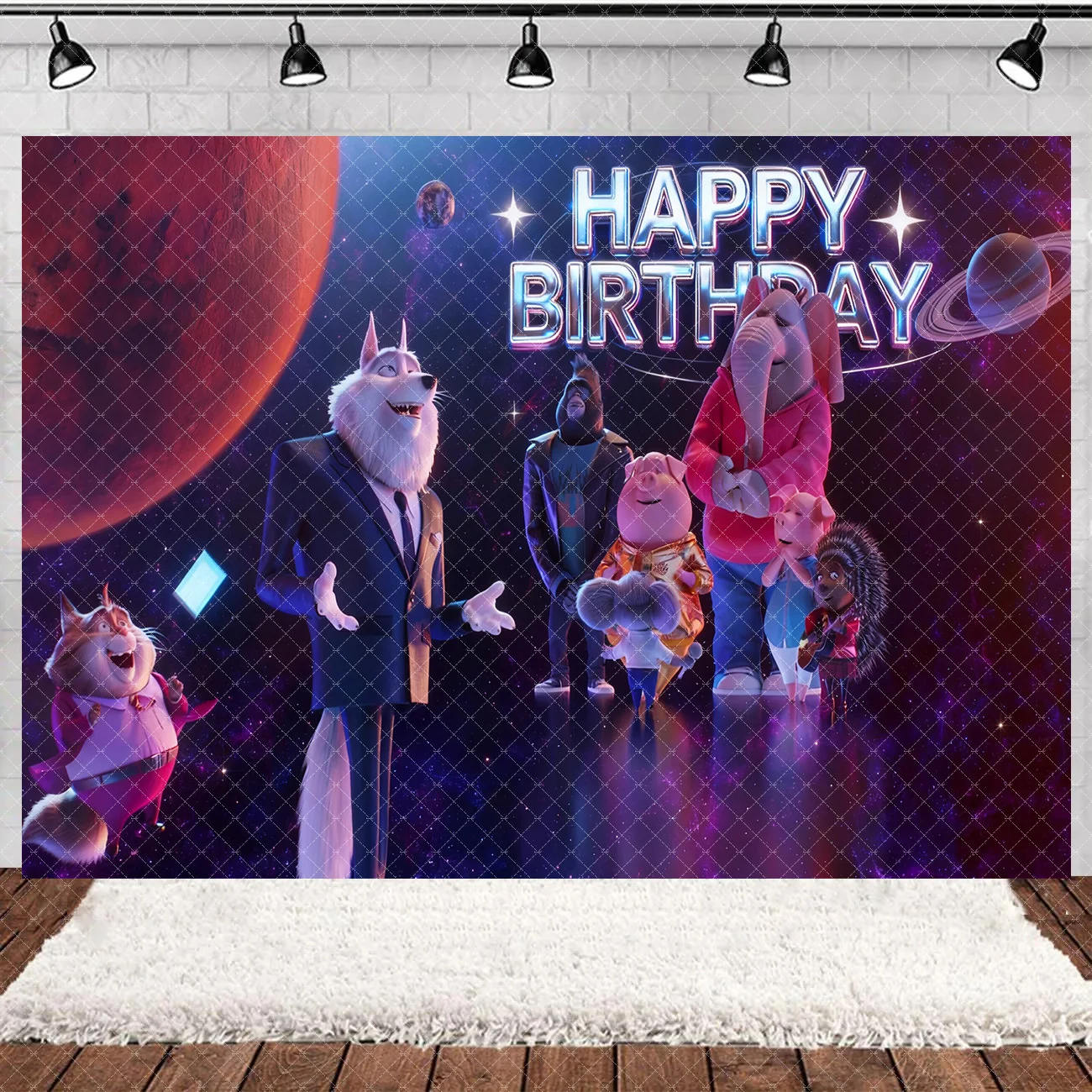 Film Singt Voce Tiere Thema Geburtstag Party Dekoration Lieferungen Ballon Set Kuchen Topper Banner Cartoon Hintergrund Kind Kind Geschenk – Detail 5
