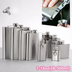 Petaca portátil de acero inoxidable, frasco de alta calidad para licor,  Alcohol, vino, whisky, 10/9/8/6/5/4/3/1 OZ - AliExpress