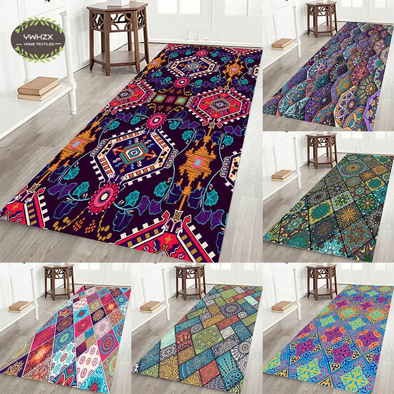 

Modern Carpet for Living Room Large Size Mandala Style Series Bedroom Carpets Non-slip Floor Rug Absorbent Kitchen Mats Area