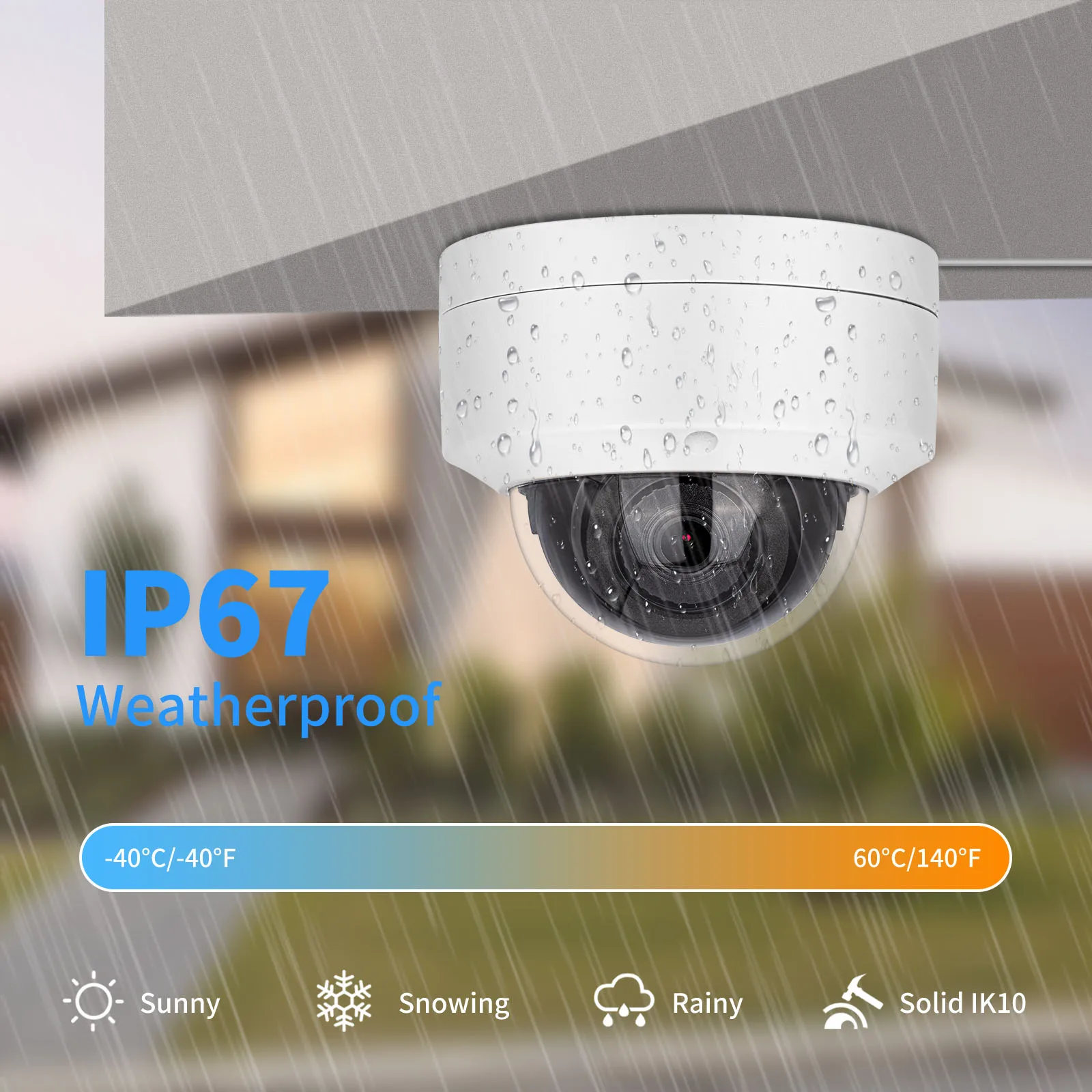 Vikylin Hik Compatible 4K 8MP Mini Dome IR Night Vision Security IP Camera Onvif Mic POE Human Vehicle Detection IP67 Home CCTV