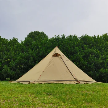 10.5' x 5.2' Outdoor Camping Tent Stove Jack Teepee Windproof Waterproof Rip-Resistant Easy Carry for Family Hiking Backpacking 2