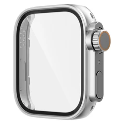 Ultra Tempered Glass Protective Case for Huawei Watch Fit - Screen Protector Bumper Frame Edition (Silver)