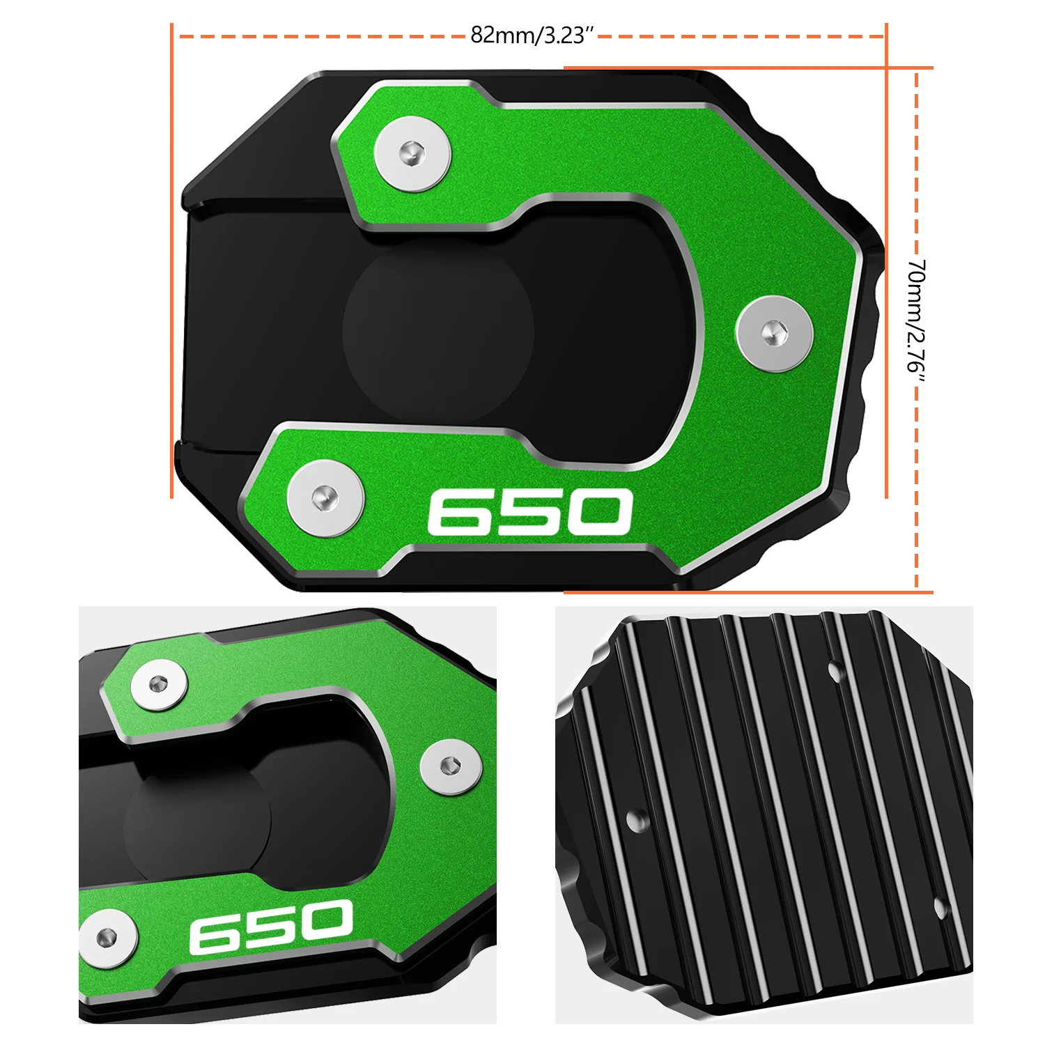 Motorcycle Kickstand Foot Side Stand Extension Pad Enlarger Plate CNC