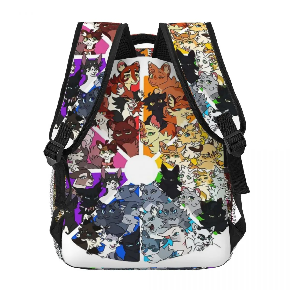 Warrior Cats Color Wheel New Fashion High Capacity Waterproof College Backpack Trendy Laptop Travel Book Bag 4