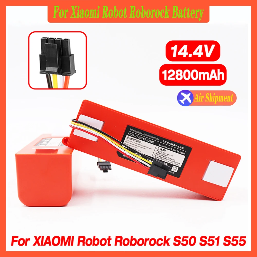 14.4V 12800mAh Robotic Vacuum Cleaner Replacement Battery For Xiao Mi Roborock S55 S60 S65 S50 S51 S5 MAX S6 Parts vacuum cleaner battery battery replacement