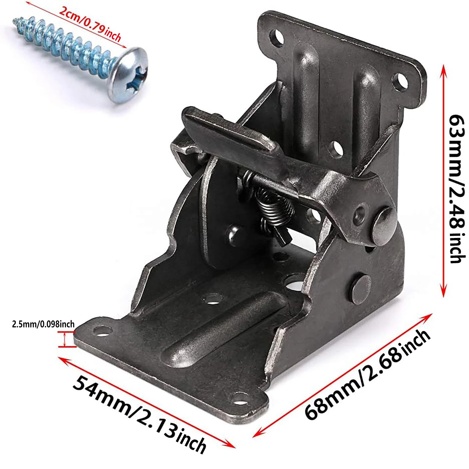 Angle Iron Bracket Corner Bracket Foldable Bracket Self-Lock Hinge Hardware with Screws Lock Extension Support for Table Leg Bed Leg Workbench Pack of 4