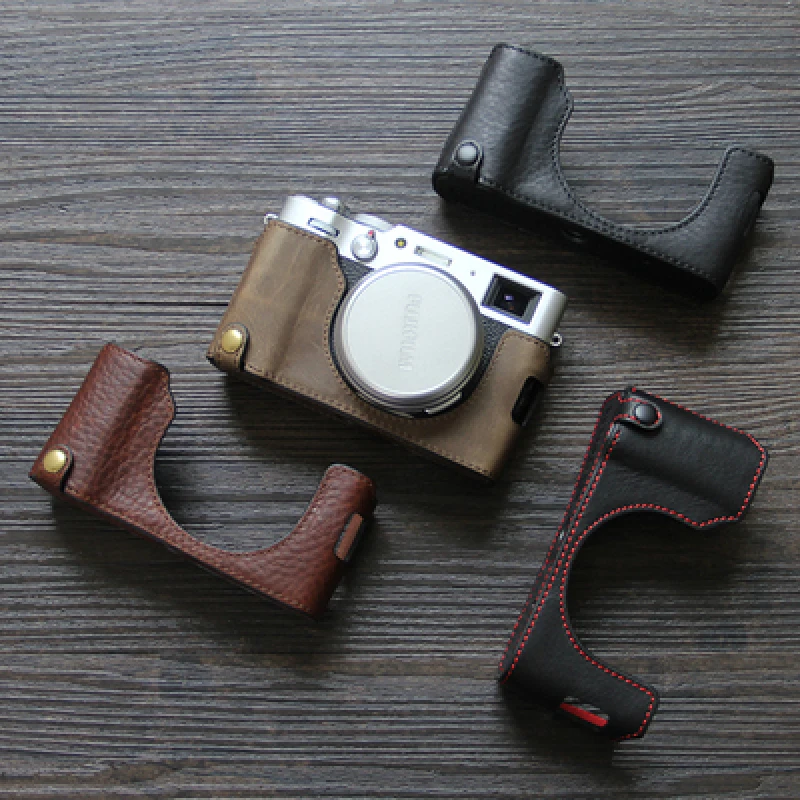Per Fujifilm Fuji X100V X-100V Custodia Protettiva Maniglia Shell Luxury Handwork Camera Custodia In Vera Pelle Di Vacchetta Custodia Per Il Corpo