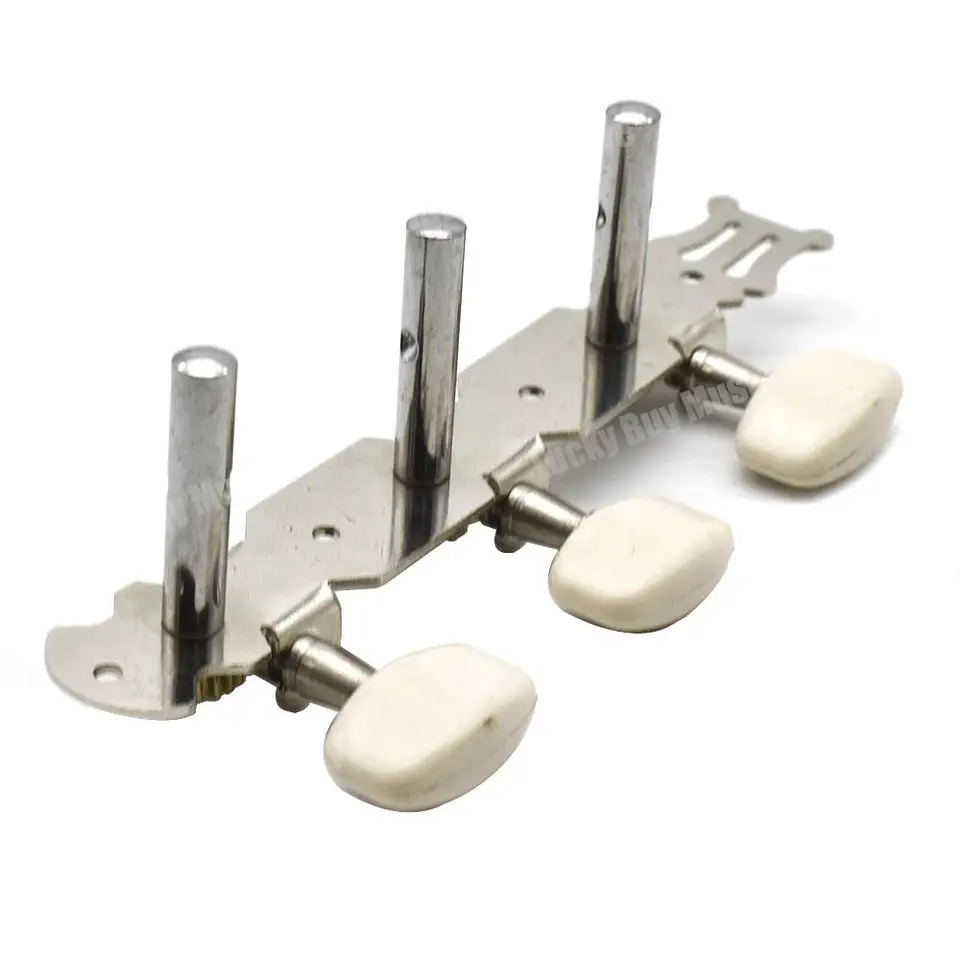 3L3R - Set di 6 punte per accordatura per chitarra semi-chiusa, teste per macchina cromate, sintonizzatori di blocco, chiave di ricambio argentata, parti di chitarra per chitarra acustica folk 3L3R - Set di 6 punte per accordatura per chitarra semi-chiusa, teste per macchina cromate, sintonizzatori di blocco, chiave di ricambio argentata, parti di chitarra per chitarra acustica folk