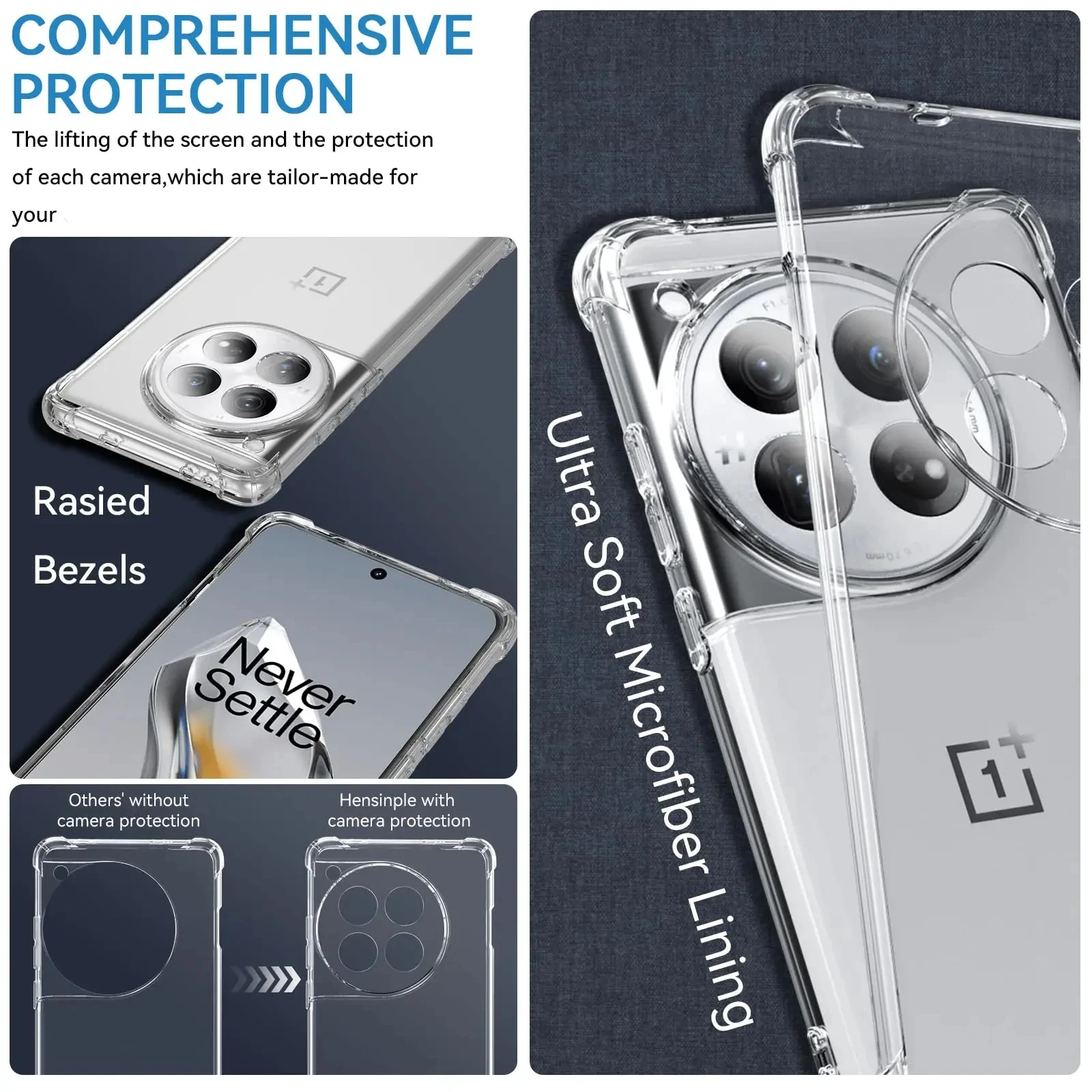 Clear Shockproof Silicone Airbag Armor Case - Transparent Bumper Cover