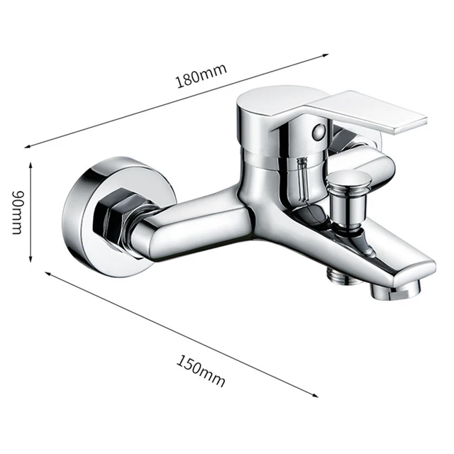 Robinet mitigeur d'eau chaude et froide mural, robinet de douche, lavabo de salle de bains – Image 6